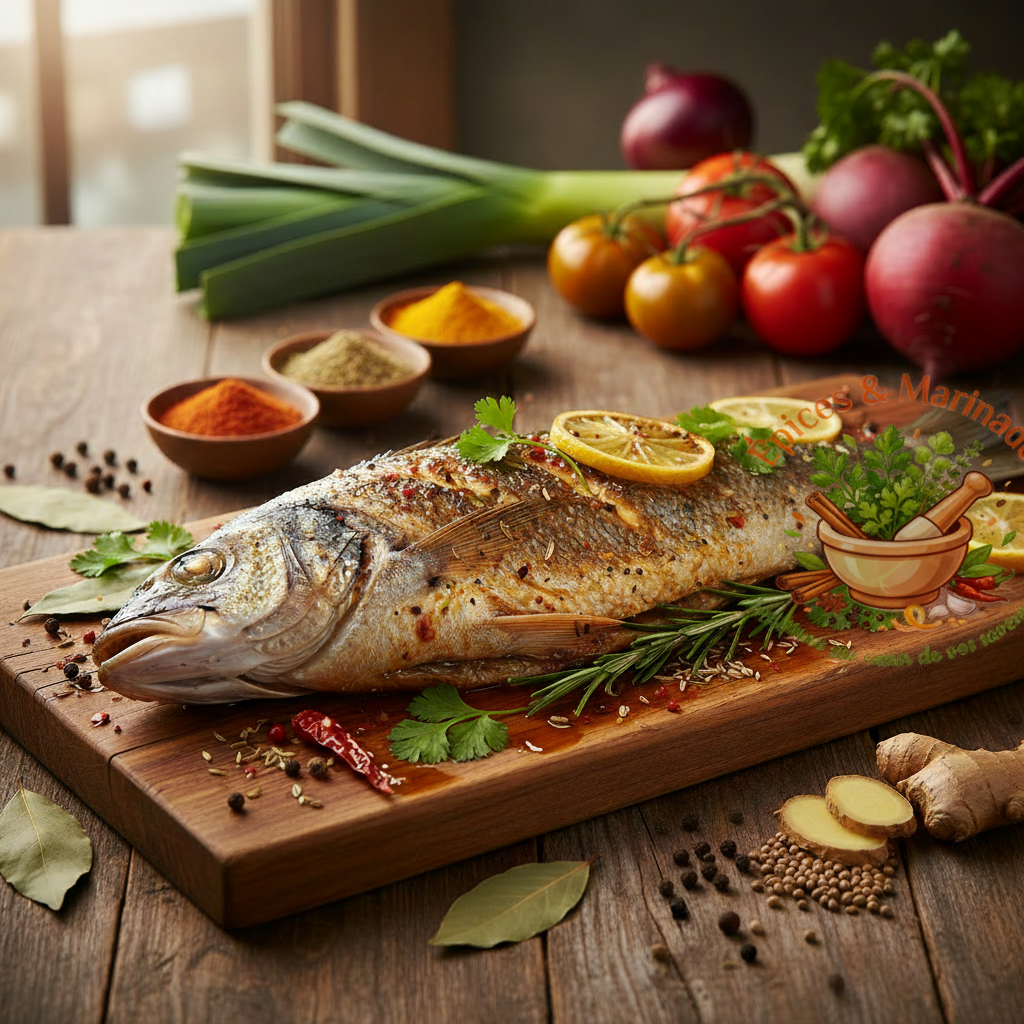 Bar entier grillé avec logo