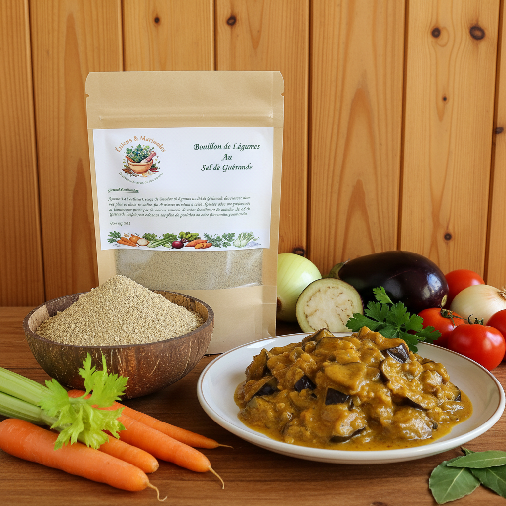 Bouillon de Légumes avec sauce aubergines