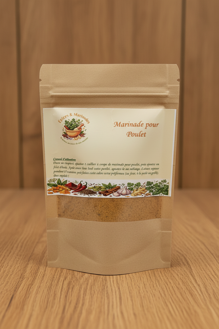 Marinade pour Poulet sur fond bois
