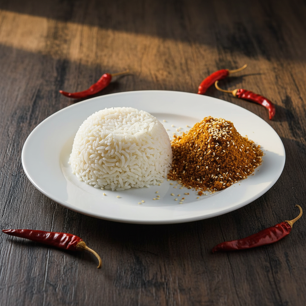 Riz avec poudre Piment Kroumen